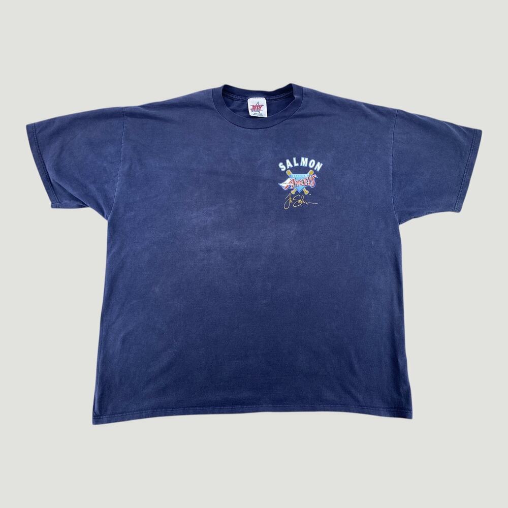 Vintage Anaheim Angels Tim Salmon 15 Baseball Graphic T Shirt Navy XXL